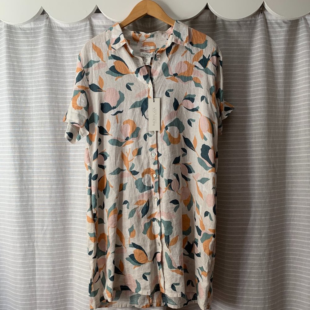 NWT Rachel Zoe Linen Shirt Dress, L